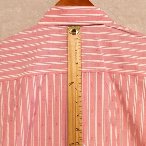 Robert Graham Men's Pink Striped Long Sleeve Button Up Shirt Sz.XL/Musical Note - Picture 12 of 13